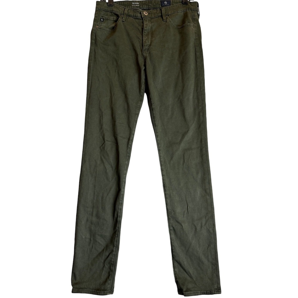 AG Adriano Goldschmied The Prima Pants Women 30R Green Mid-Rise Cigarette